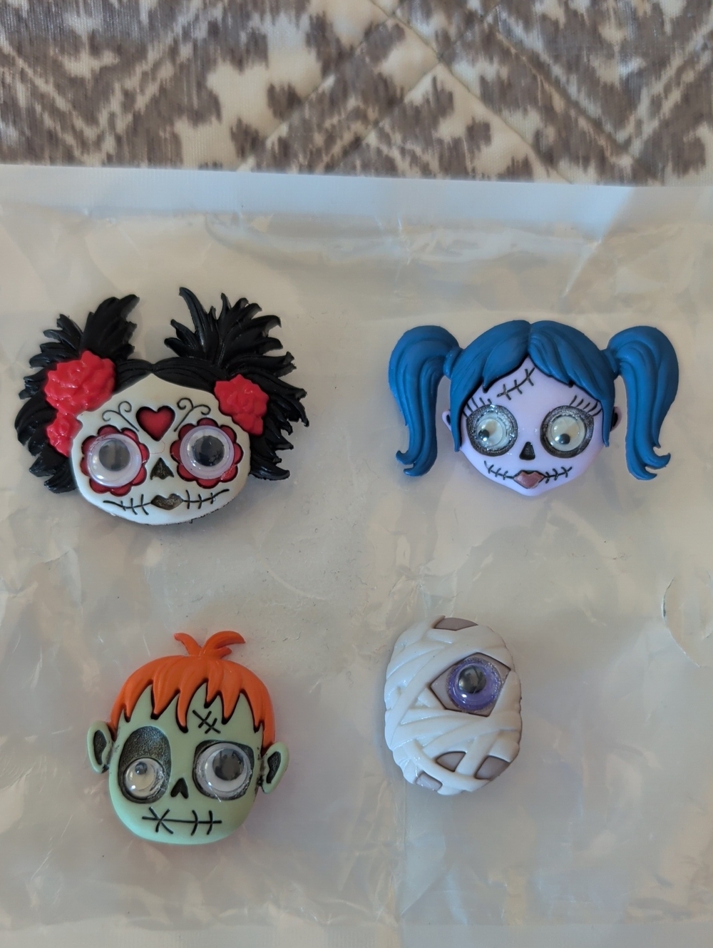 Zany Zombies craft buttons